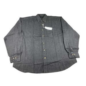 Sierra Pacific Button Down Shirt‎ Men XL Black Sleeve Button Front Chest Pocket